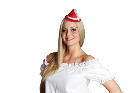 Trachtenhut Mini rot mit Haarclip Oktoberfesthut Wiesn
