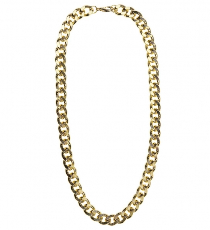 Goldfarbene massive Halskette Goldkette Rapper Macho Lude 80er Jahre