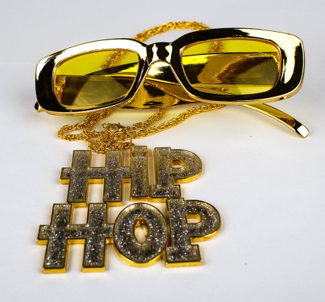 Proll Lude Macho Proleth Hip Hop Rapper Set - HipHop Zeichen Kette und Brille