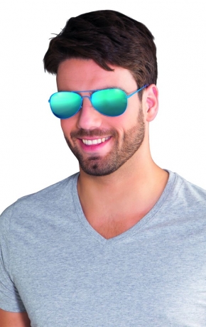 Brille mit blauen Gläsern Partybrille blaue Brille Sommertrend