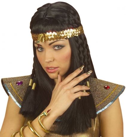 Cleopatra Kleopatraperücke + Paillettenstirnband Ägypterin Aphrodite