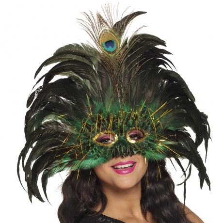 Paradiesvogel Pfauenmaske Vogelmaske Federmaske Phantasiemaske