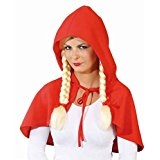 Rotkäppchen Umhang + blonde Zopfperücke roter Umhang Märchenfigur …