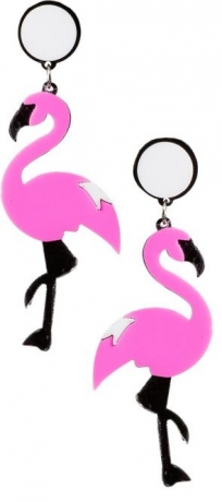 Flamingo-Ohrringe pink Modehit Sommertrend Flamingo