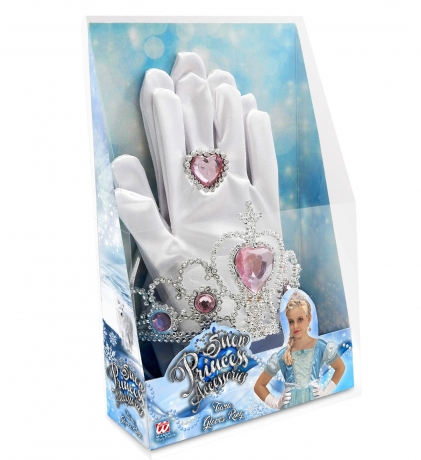 Prinzessin Schmuck Handschuhe Diadem Ring Kinderprinzessin Königin