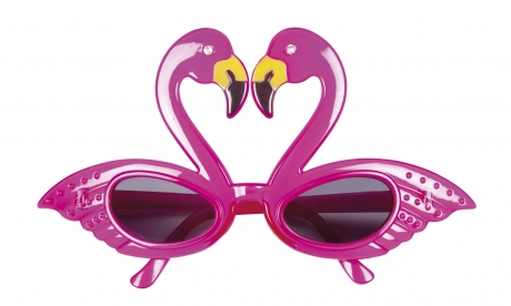 Flamingo Flamingobrille Vogelbrille pinke Brille Strandparty