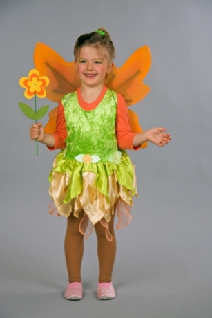 Kleine Elfe Feenkleid mit Flügeln Kinderkostüm Faschingskleid für Klei