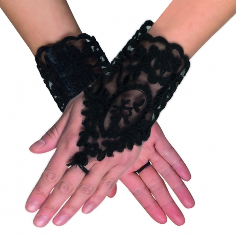 Schwarze Handschuhe Spitzenhandschuhe Gothic Barock
