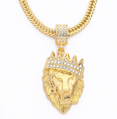 BABO Lude Macho Prolethen Hiphop Rapper Kette Necklace Löwe Lion Strass Bling