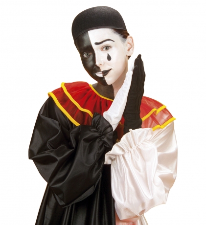 Pierrot Pierrothut Harlekin Filzkappe schwarz