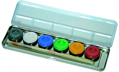 6 Farben Metall Palette Schminkfarben Make up Faschingsschminke