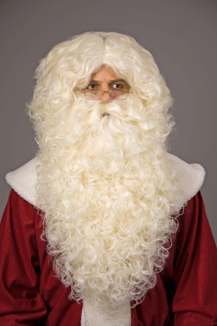 Nikolausbart Weihnachtsmannbart weißblond langer Rauschebart