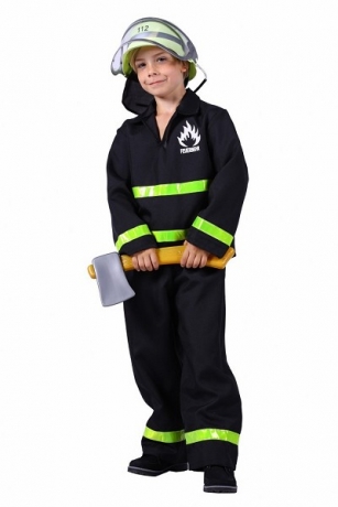 Feuerwehrkostüm Kinderfeuerwehr Feuerwehranzug mit Feuerwehrhelm