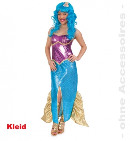 Mermaid Kleid Meerjungfrau Damenkostüm Verkleidung Mottoparty Kostümfe
