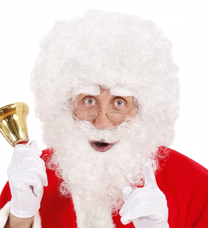 Weihnachtsmann Nikolaus Perücke, Bart, Augenbrauen und Brille im Set