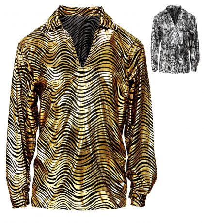 Partyhemd Tigerhemd gold oder silber Discoshirt Discofever