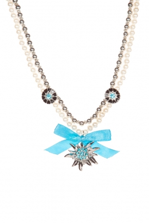 Trachtenkette Edelweiss Perlenkette Trachtenschmuck Oktoberfest