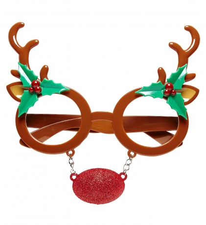 Weihnachtsbrille Partybrille Rentier Rudolf Nikolaus Weihnachten Apres Ski