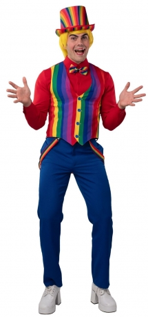 Regenbogenweste + Fliege Herrenweste gestreift Weste Clownweste