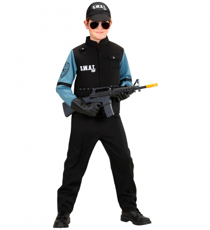 S.W.A.T Polizei Police Kinder Spezialeinsatz Komplett-Kostüm