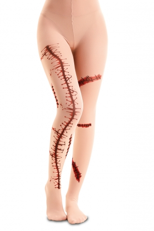 Strumpfhose mit aufgedruckten blutenden Wunden Narben Halloween