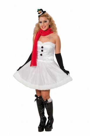 Schneefrau Damenkostüm Weihnachtskostüm Mottoparty Kostümfest Verkleid