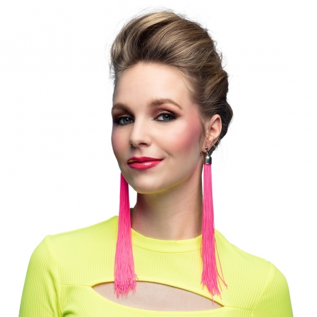 80er 90er Neon Ohrringe Festival Partyschmuck Fransenohrringe Mottoparty
