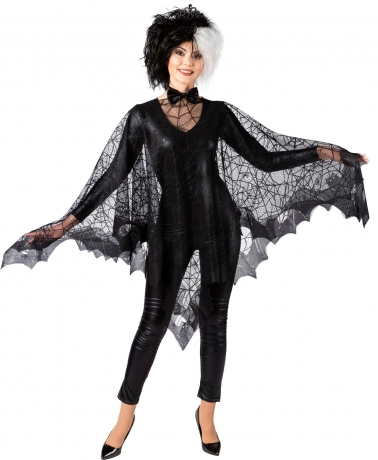 Orlob Spinne Poncho Umhang Spinnengewebe Spinnenkostüm Halloweenkostüm