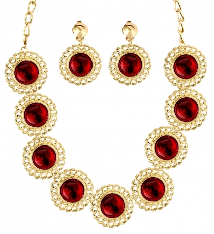 Renaissance Schmuck Kette u. Ohrringe Königin Schloss