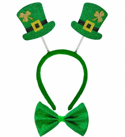 St. Patricks Day Irland Party-Set Haarreif Zylinder und Fliege