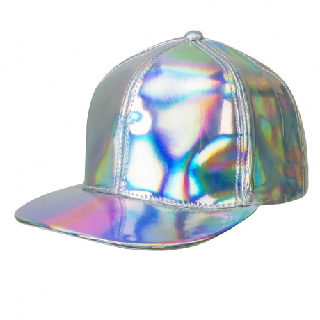 Basecap Mütze Holo silber Festival Techno Streetwear
