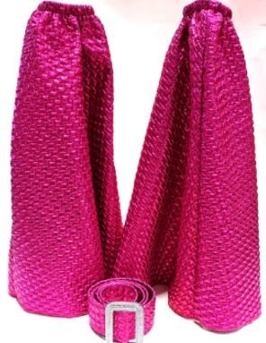Festival Reality Popstar Set Gürtel pink und Schlagstulpen
