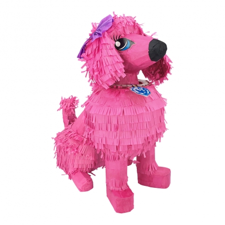 Pinata Hundepinata rosa Pudel Hund Kindergeburtstag Mottoparty