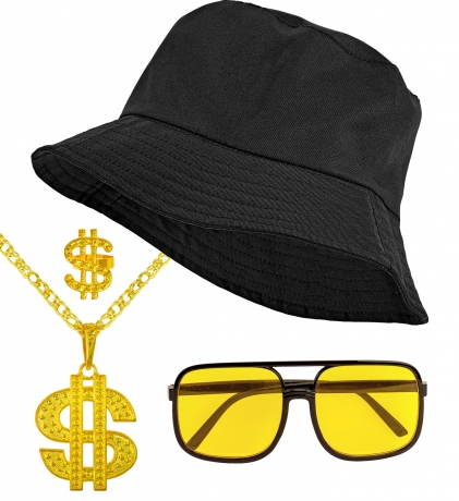 90er Party HipHop Festival Anglerhut Eimerhut Partybrille Prollschmuck