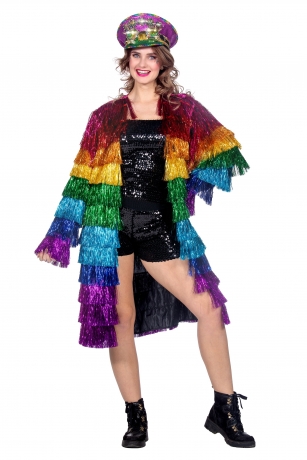 Lamettajacke Regenbogen Partyjacke Festival Konzert Reality