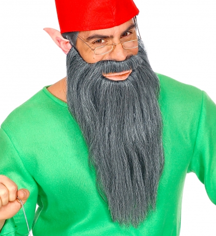 Langer Bart Vollbart grau Rocker Zwerg Weihnachtsmann Zauberer