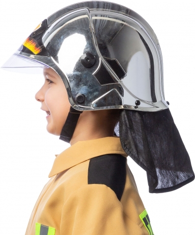 Feuerwehr Feuerwehrhelm sportlich, chrom für Kinder u. Erwachsene