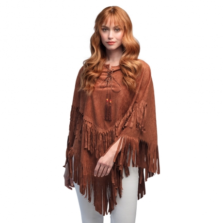Umhang Poncho Boho Cowboy Indianer Hippie Festival