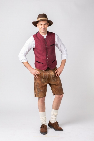 Trachtenweste aus Leinen Trachtenkleidung Herrenweste Volksfest Folklore
