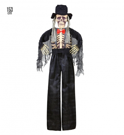 Skelettbraut oder Skelettbräutigam Halloweendekoration Skelett 153cm