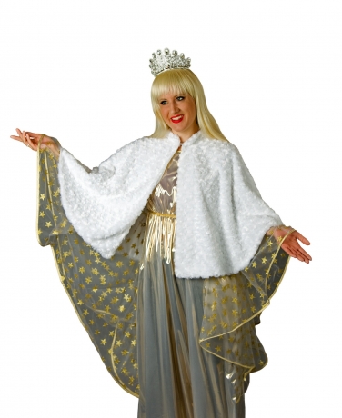 Schultercape Cape Plüschcape weiß Engel Christkind Robe Stola Made in Germany