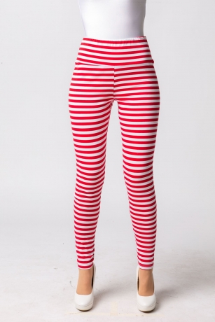 Ringel Leggings gestreifte Hose in rot/weiß Material:Baumwolle