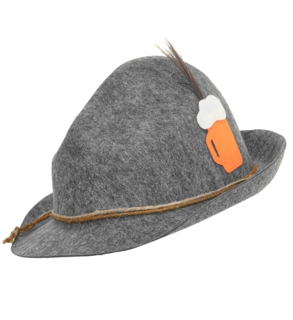 Trachtenhut Bierhut Bayrischer Hut mit Bierkrug Seppel Party Bierparty