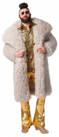 Plüschmantel Proll Festival Mottoparty Zottelmantel Modezar Kunstfell