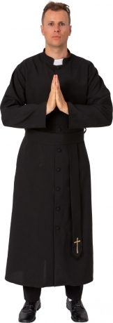 Priester Priesterkostüm Gewand Prieserkragen Gürtel mit Kreuz