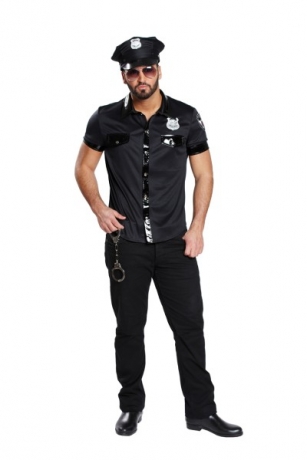 Sexy Polizist Polizei Hemd Herrenhemd Fasching Karneval Mottoparty