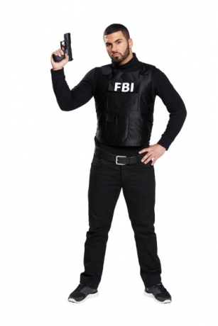 Kugelsichere FBI Weste für Herren Faschingsverkleidung Fasnacht Kostüm