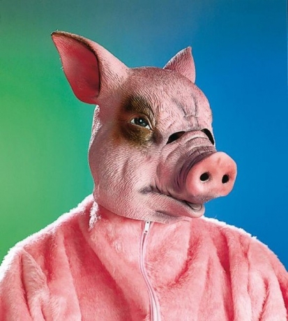Schwein Schweinemaske Vollkopf Karneval Fasching Party
