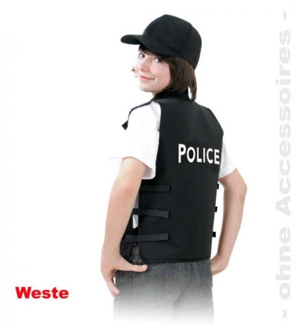 Weste Police Kinderweste Polizeiweste Polizist Kinderkostüm Faschingsp