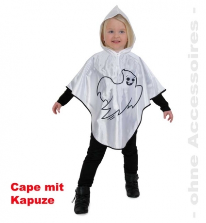Kleiner Geist Cape mit Kapuze Halloween Faschingskostüm Kinderkostüm